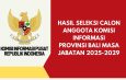 HASIL SELEKSI CALON ANGGOTA KOMISI INFORMASI PROVINSI BALI MASA JABATAN 2025-2029
