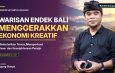 Grafis editorial ulasan Agung Gempa tentang pelestarian kain tenun Endek Bali, SE Gubernur 04/2021, dan ekonomi perajin