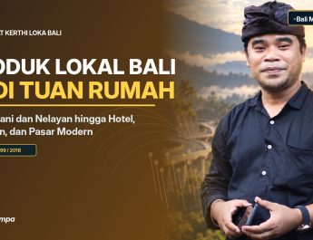 Foto asli Agung Gempa untuk ulasan penguatan produk lokal Bali dengan gradasi cokelat keemasan