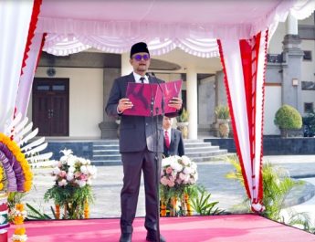 Wakil Bupati Badung Bagus Alit Sucipta memimpin upacara Hari Kesaktian Pancasila di Lapangan Mangupraja Mandala pada 1 Oktober 2026